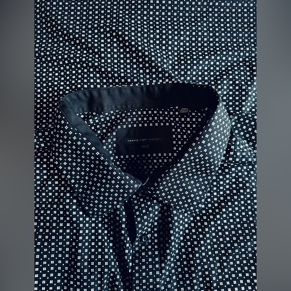 Twenty Eight Degrees Men's (Black-White Floral) Short Sleeve ButtonUp (3XLT)